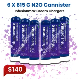 6 x 615G N2O Cannister Infusionmax Cream Charger