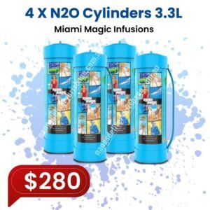 4 x Miami Magic Infusions N2O Cylinders 3.3L